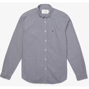 Lacoste Men's Long Sleeve Checked Gingham Button-Down Shirt 2XL